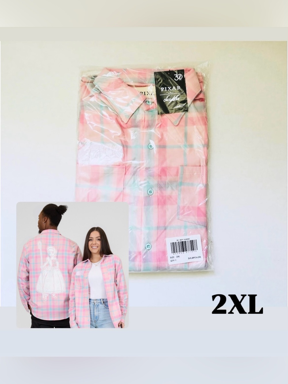 Cakeworthy X Toy Story Bo Peep Flannel Unisex Size 2XL